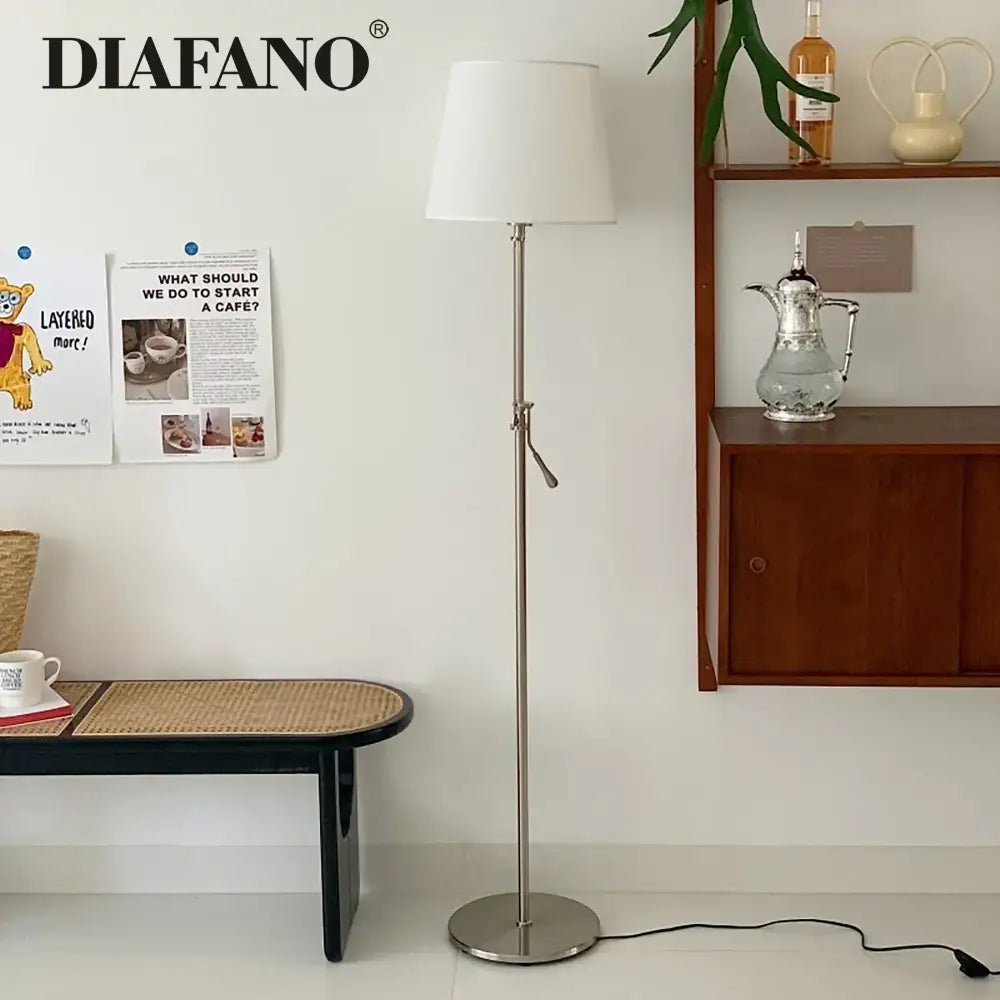 Modern industrial metallic led floor lamp for living room