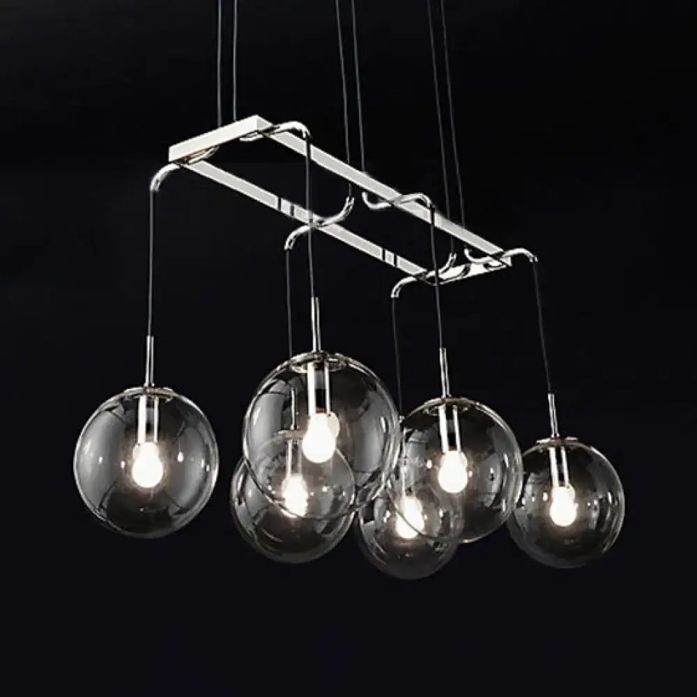 Modern industrial smoke glass island lighting kitchen pendant fixture