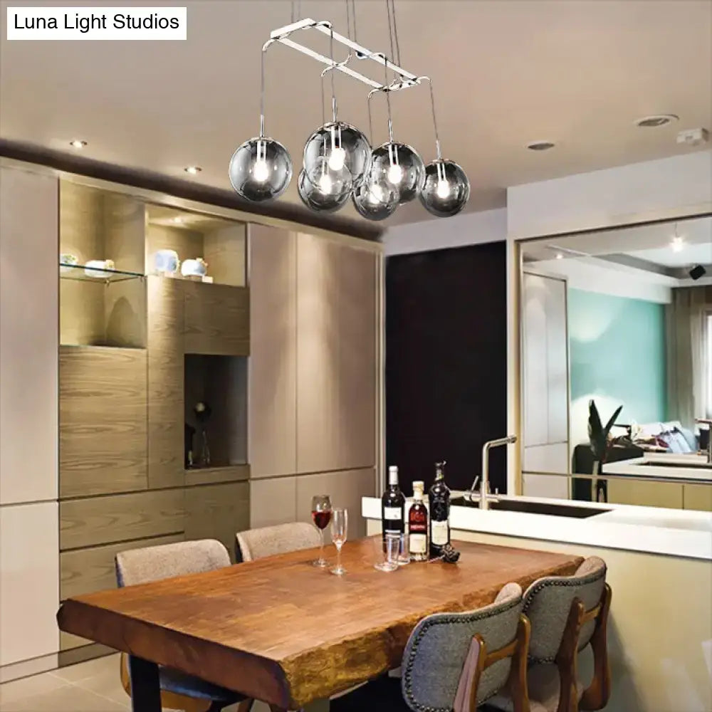 Modern industrial smoke glass island lighting kitchen pendant fixture