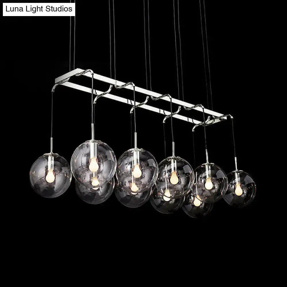 Modern industrial smoke glass island lighting kitchen pendant fixture