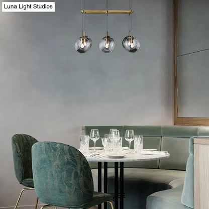 Modern industrial smoke glass island lighting kitchen pendant fixture
