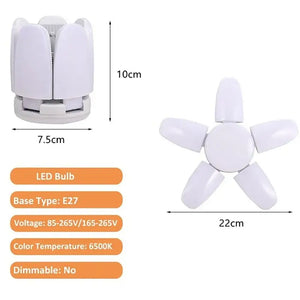 Modern industrial white foldable led ceiling light garage fixture