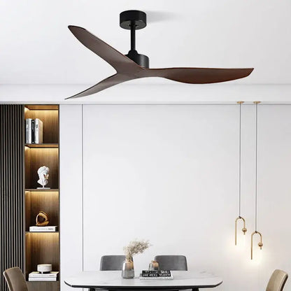 Modern industrial wind ceiling fans with wood blades for living room