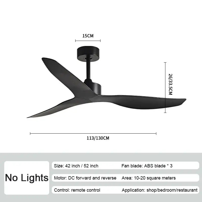 Modern industrial wind ceiling fans with wood blades for living room
