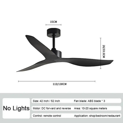 Modern industrial wind ceiling fans with wood blades for living room