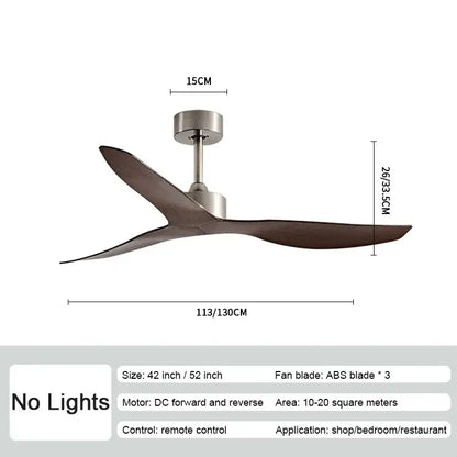 Modern industrial wind ceiling fans with wood blades for living room