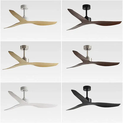 Modern industrial wind ceiling fans with wood blades for living room