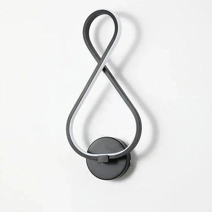 Modern infinity black led wall light – living room sconce