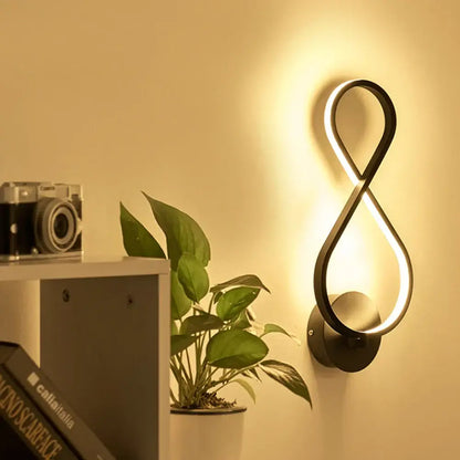 Modern infinity black led wall light – living room sconce