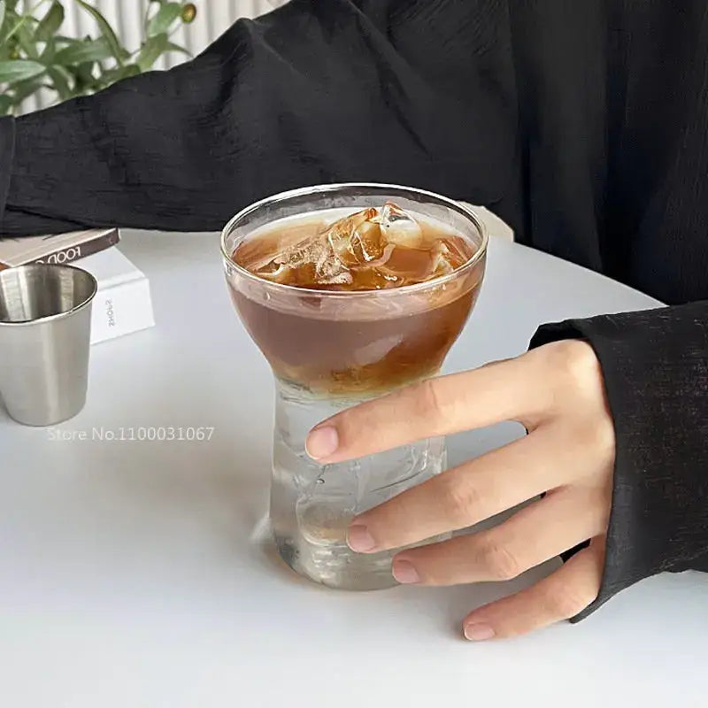 Modern insulated glass drink cup set kitchen juice tumbler