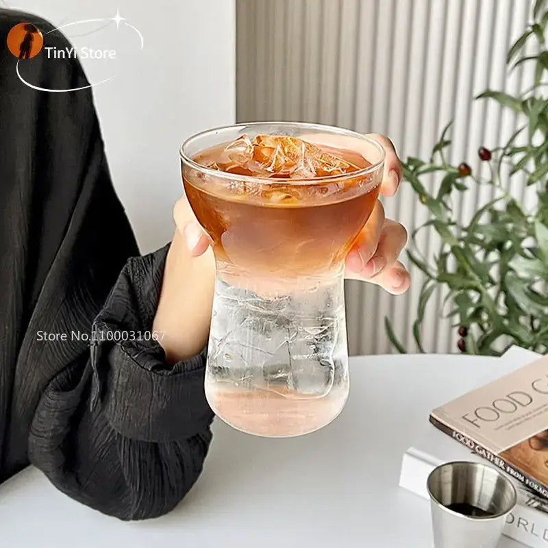 Modern insulated glass drink cup set kitchen juice tumbler