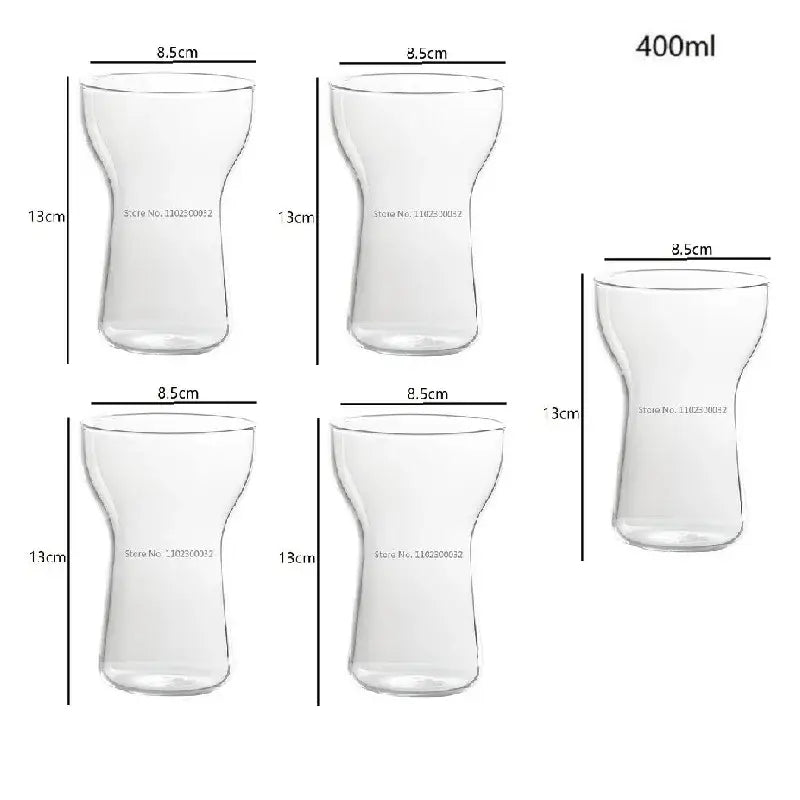 Modern insulated glass drink cup set kitchen juice tumbler