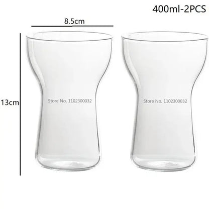 Modern insulated glass drink cup set kitchen juice tumbler