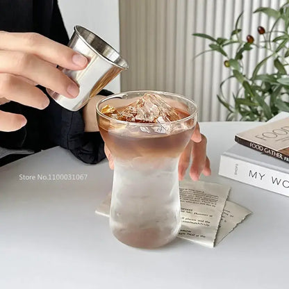 Modern insulated glass drink cup set kitchen juice tumbler