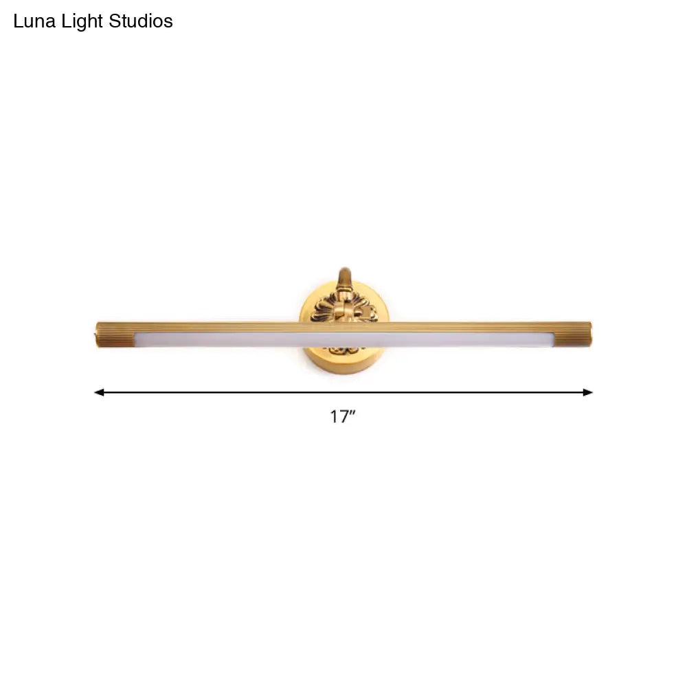 DecorBites™ Modern Integrated LED Brass Finish Wall Sconce Light for Bathroom - Vanity Lighting, 17"/22" Wide