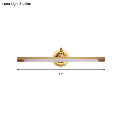 DecorBites™ Modern Integrated LED Brass Finish Wall Sconce Light for Bathroom - Vanity Lighting, 17"/22" Wide