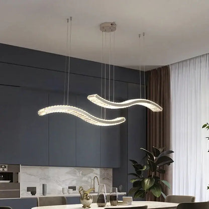 Modern interlocking crystal led ceiling chandelier dining room light