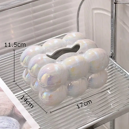 Modern iridescent blue and cream ceramic tissue box bedroom decor