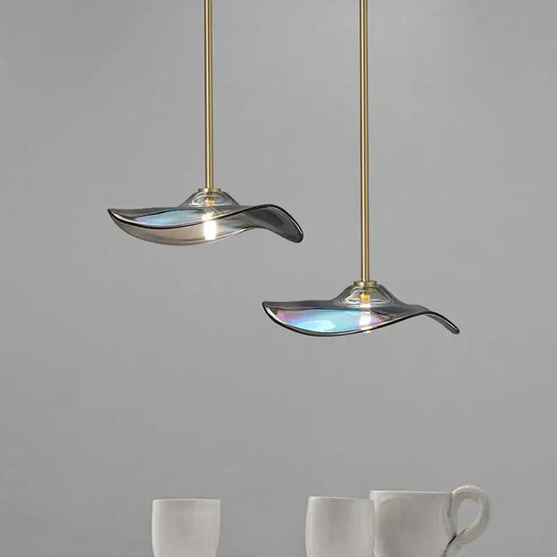 Modern iridescent glass plated pendant lamp kitchen lighting