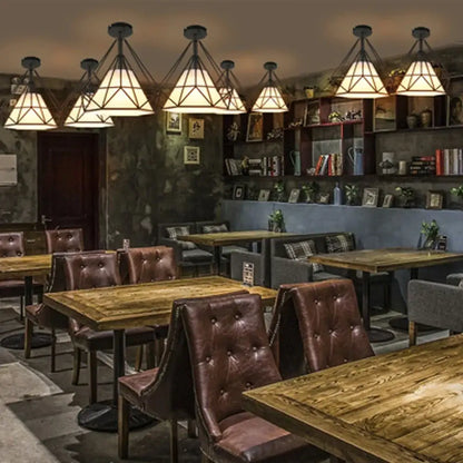 Modern iron cage ceiling lamp kitchen geometric light fixture
