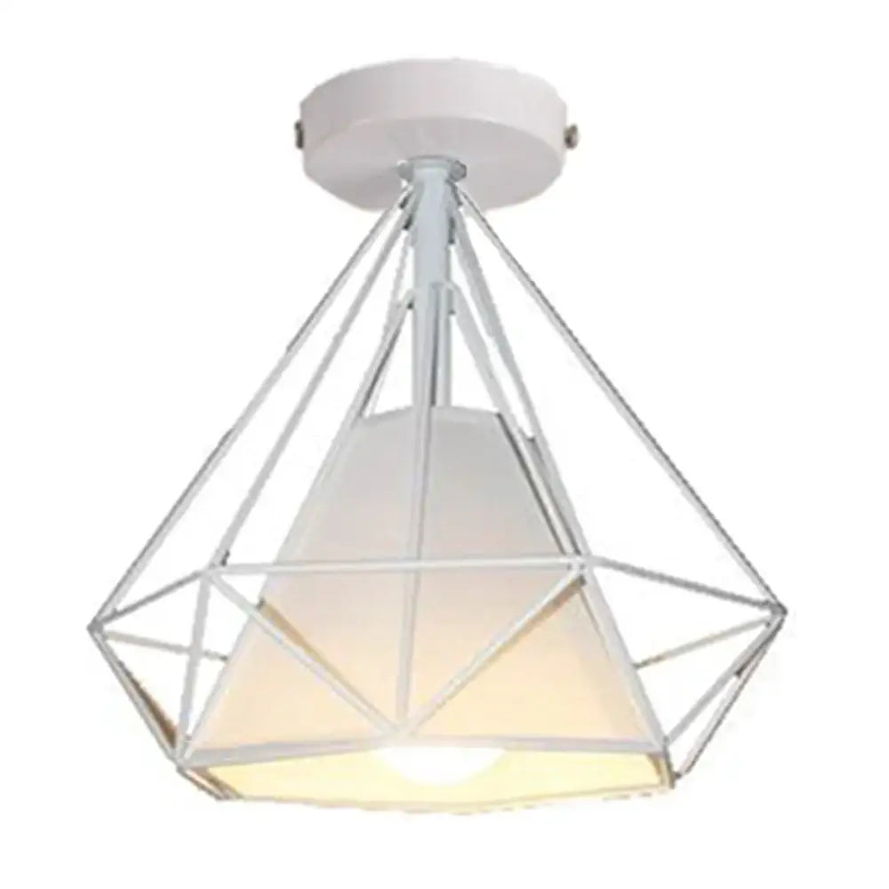 Modern iron cage ceiling lamp kitchen geometric light fixture
