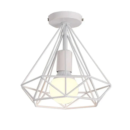 Modern iron cage ceiling lamp kitchen geometric light fixture