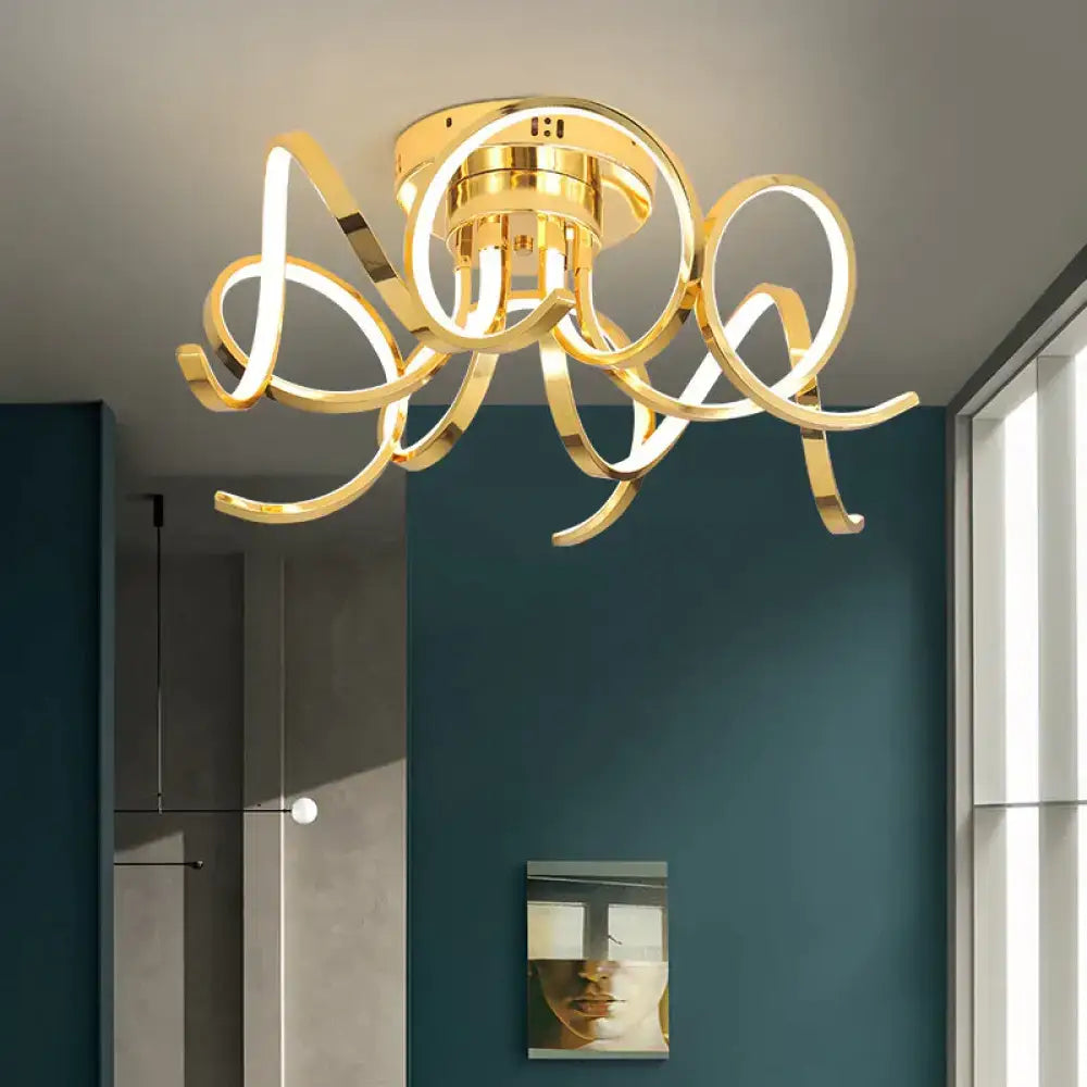 Modern iron crystal golden ring pendant light for bedroom