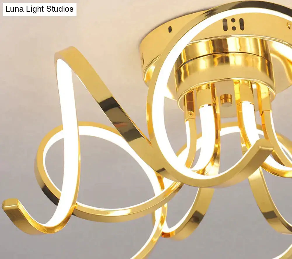 Modern iron crystal golden ring pendant light for bedroom