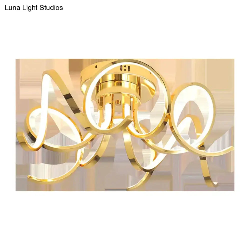 Modern iron crystal golden ring pendant light for bedroom