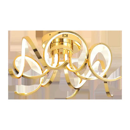 Modern iron crystal golden ring pendant light for bedroom
