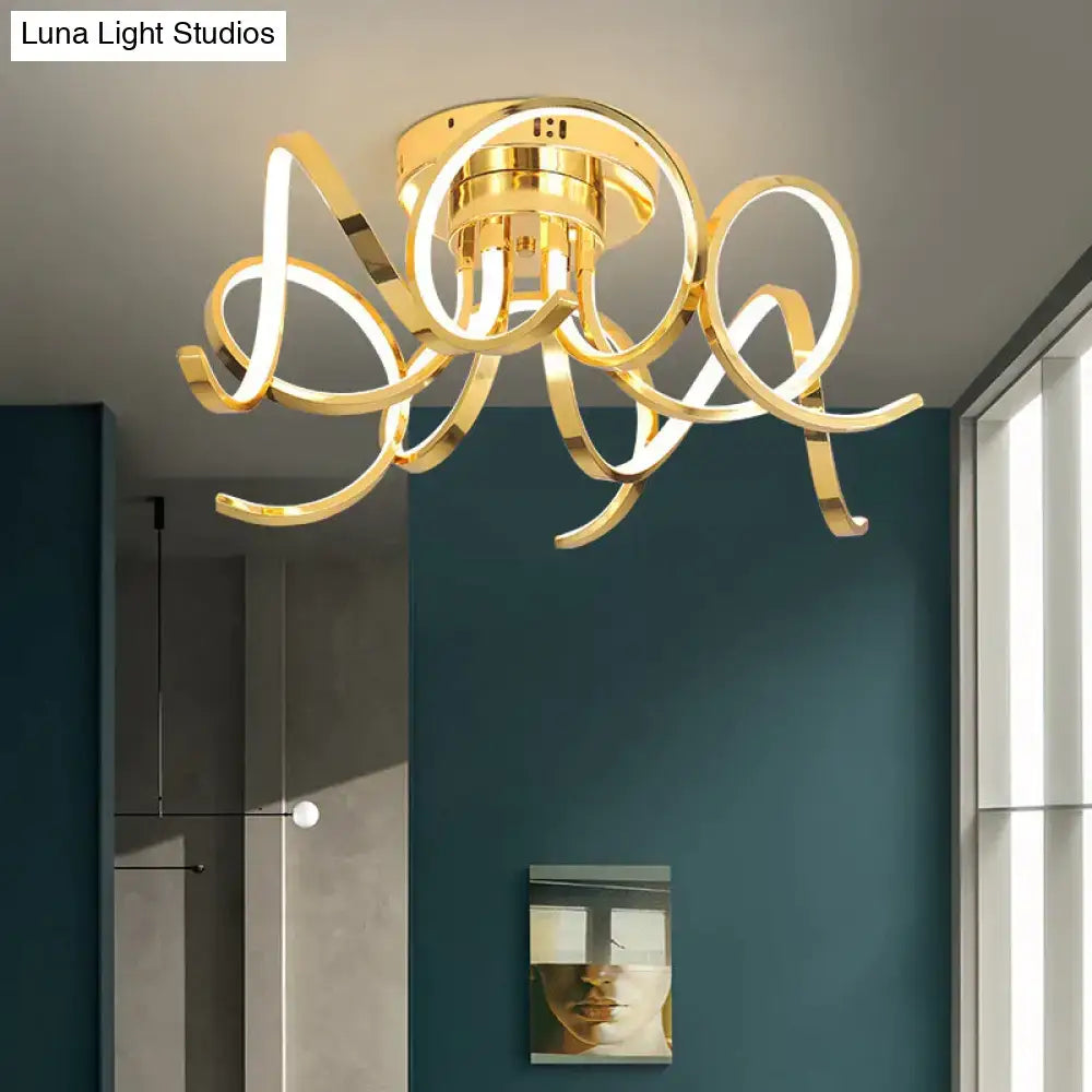 Modern iron crystal golden ring pendant light for bedroom