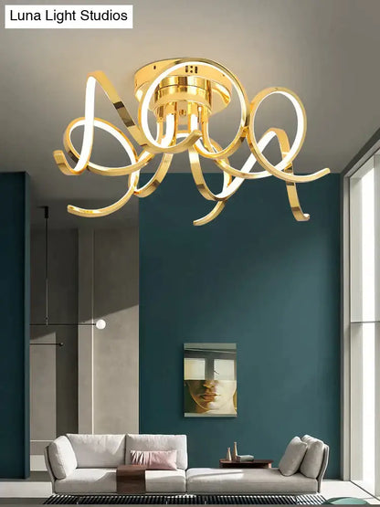 Modern iron crystal golden ring pendant light for bedroom