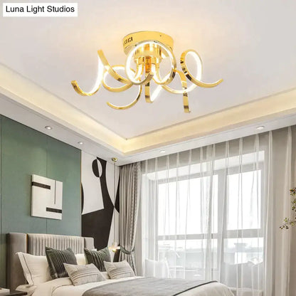 Modern iron crystal golden ring pendant light for bedroom