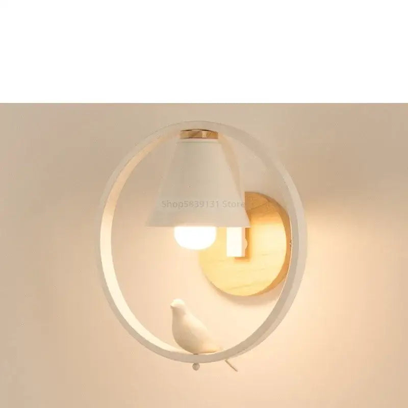 Modern iron led wall lamps with child figurine for bedroom
