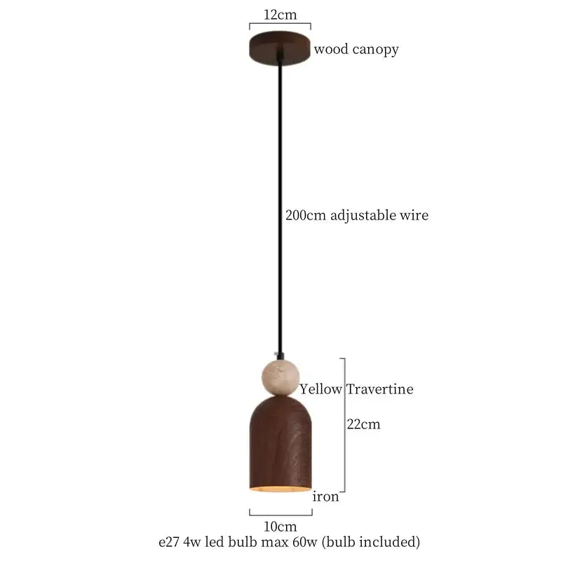Modern iron yellow travertine petal pendant light for dining room