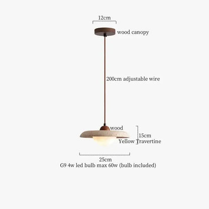 Modern iron yellow travertine petal pendant light for dining room