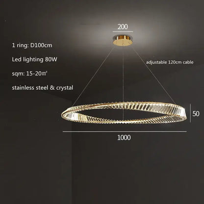 Modern irregular gold steel pendant light dining room dimmable crystal