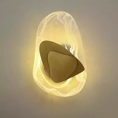 Modern irregular graphic wall light bedroom frosted glass sconce