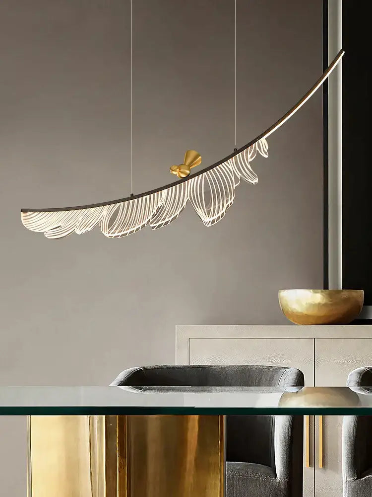 Modern italian copper chandelier gold bird pendant light dining room