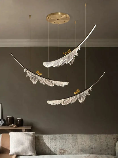 Modern italian copper chandelier gold bird pendant light dining room