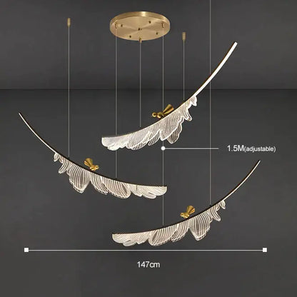 Modern italian copper chandelier gold bird pendant light dining room
