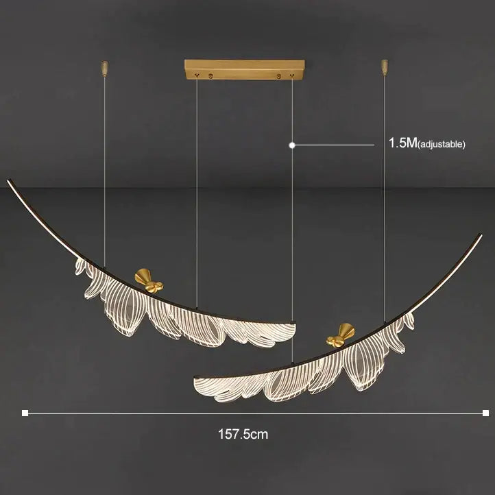 Modern italian copper chandelier gold bird pendant light dining room