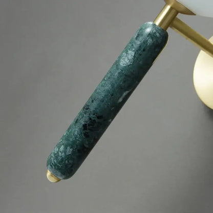 Modern italian green marble wall lamp bedroom glass globe sconce
