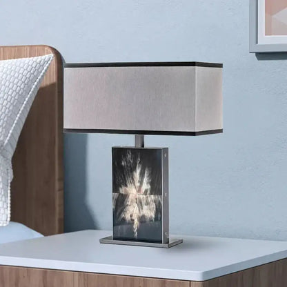 Modern italian luxury metallic table lamp bedroom beige & black