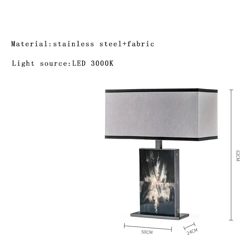 Modern italian luxury metallic table lamp bedroom beige & black