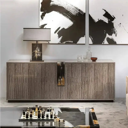 Modern italian luxury metallic table lamp bedroom beige & black