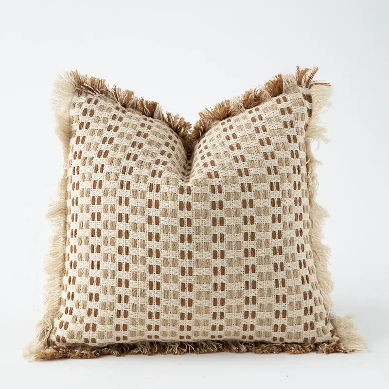 Modern ivory tawny rabbit fur pillow covers living room decor
