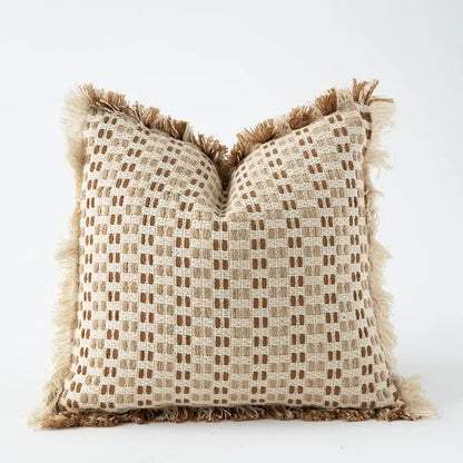 Modern ivory tawny rabbit fur pillow covers living room decor