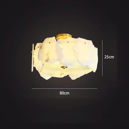 Modern ivory white marble led ceiling light living room fixture
