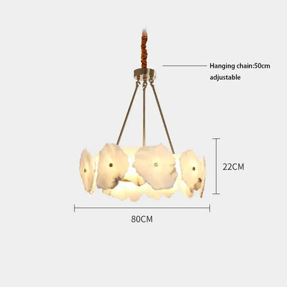 Modern ivory white marble led ceiling light living room fixture